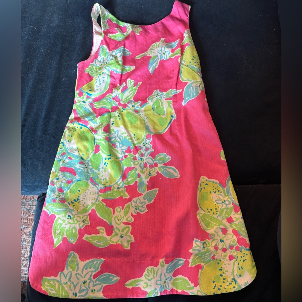 Lilly Pulitzer Delia Pink and Green Floral Shift Dress